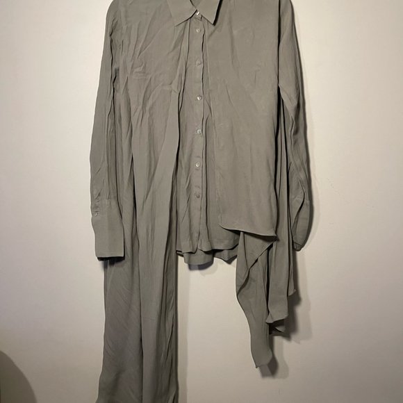 Zara Caledon Green Flowed Panel Button Down Shirt Blouse. Size Small - Picture 11 of 12